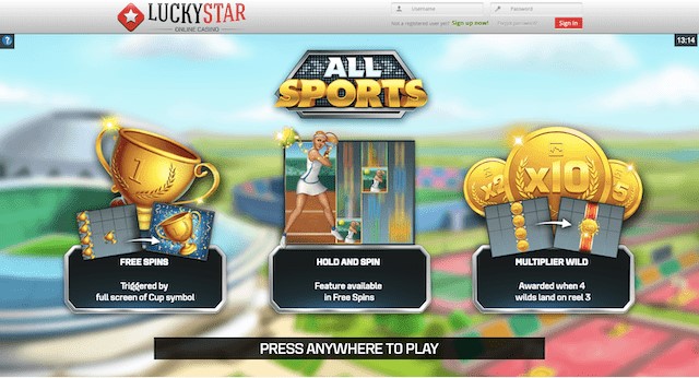 All Sports’ loading screen and features.