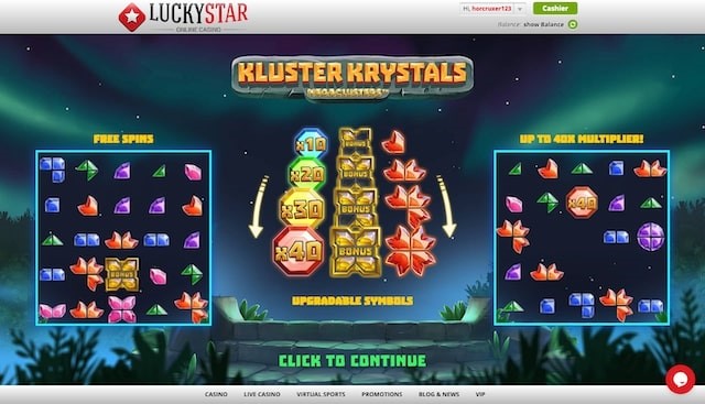 Kluster Krystals Megaclusters’ loading screen.