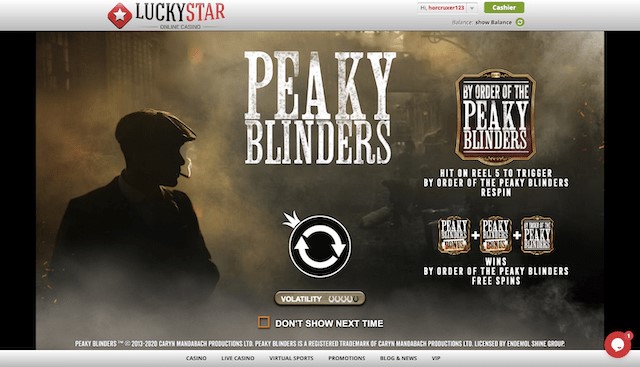 Peaky Blinders’ intro screen