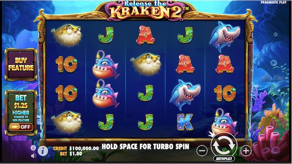 A look at the new slot game Release the Kraken 2.