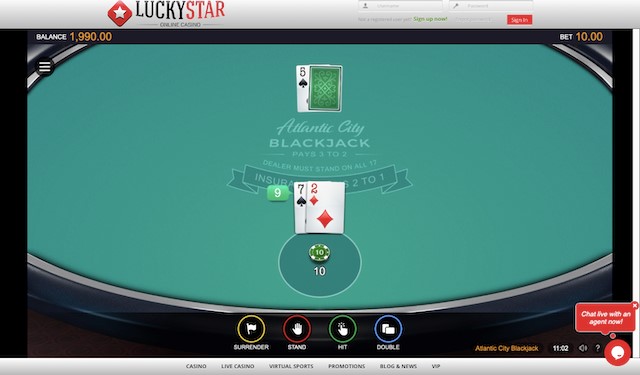 Atlantic City Blackjack - one of many blackjack variants.