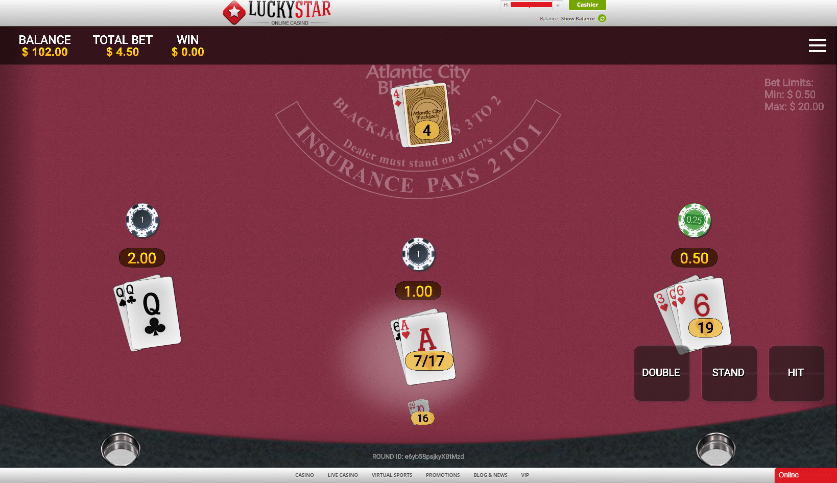 Screenshot of Atlantic City Blackjack version