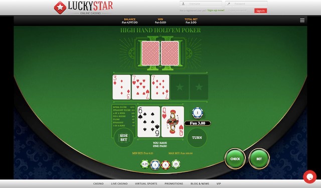 High Hand Hold’em Poker at LuckyStar Casino.