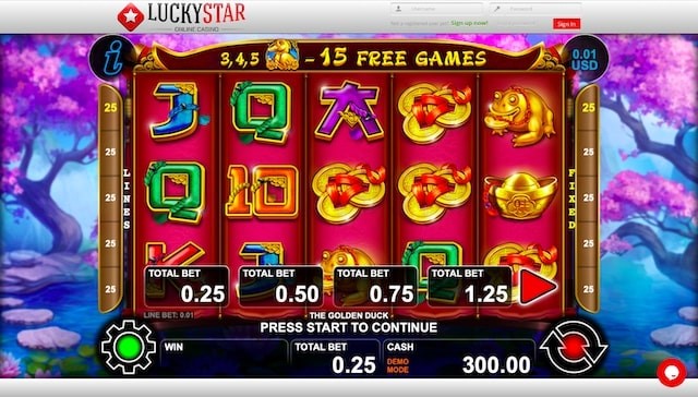The Golden Duck Slot Reels